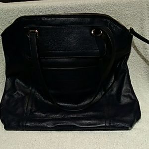 Banana Republic leather navy tote bag EUC
